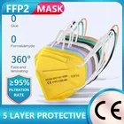 10-100 штук ffp2mask CE Mascarillas Kn95 сертифицированная маска fpp2 одобренные черные маски респираторная маска для женщин и мужчин ffpp2