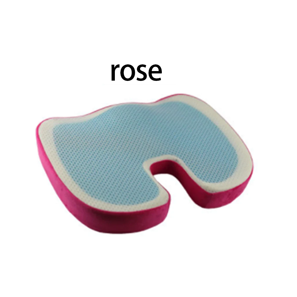 Rose U-образная силиконовая гелевая подушечка из латекса с эффектом памяти, медленное отскопление, летняя крутая Автомобильная подушка для офисного кресла, Coccyx защищает сиденье, массажный коврик - Цвет: Rose