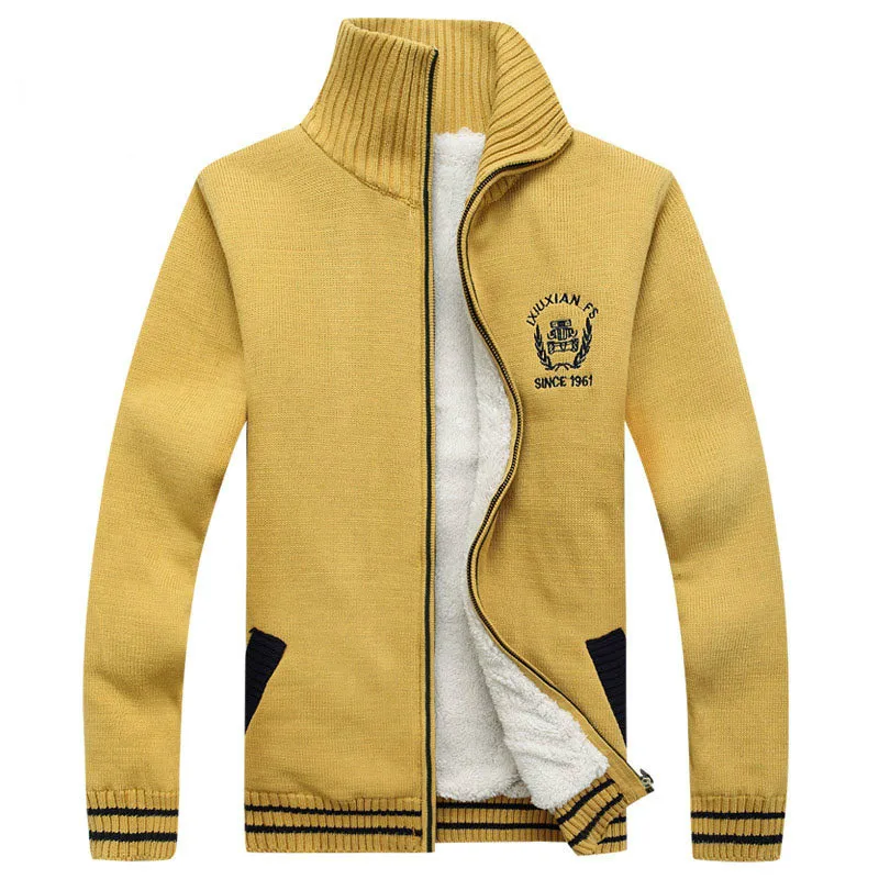 Брендовые осенне зимние толстые флисовые мужские свитера хлопковая Шерстяная