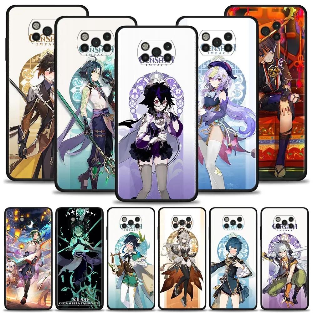 

Case For POCO X3 NFC X3 M3 Pro X3 F3 GT F1 Cover for MI Civi 11T 10T 9T Note 10 Lite Funda Hot Game Genshin Impact Character