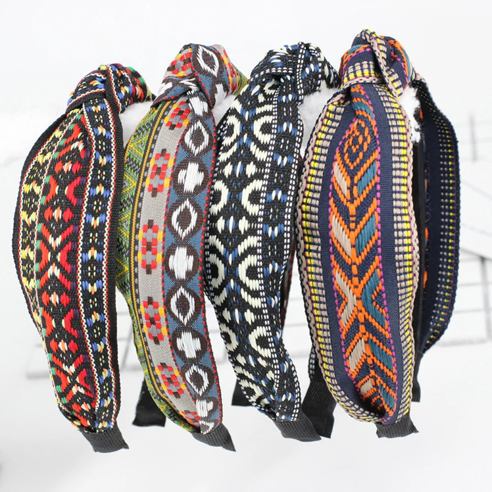 Женская мода Бант Крест узел широкая повязка для волос Boho повязка для волос ободок для волос Женская Корейская версия широкая повязка для волос Hairwear