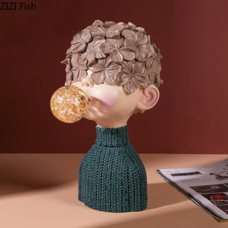 Статуя из смолы для портретов украшение стола Хрустальный бюст мальчика