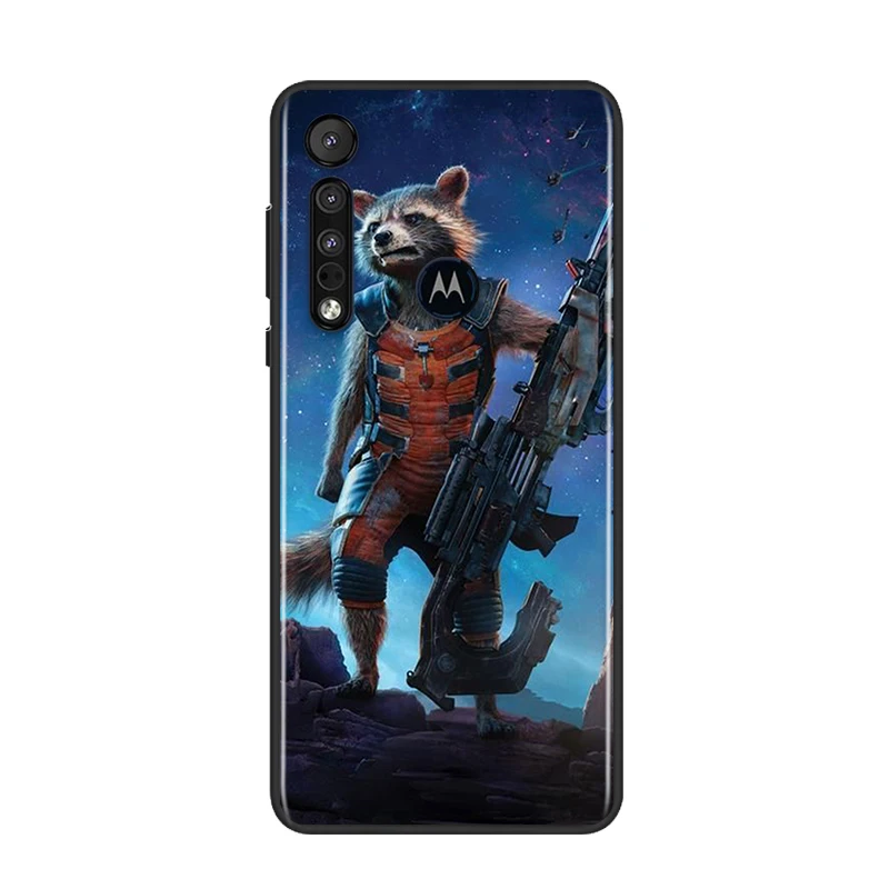 

Marvel Rocket Bear For Motorola G9 G8 G Edge One E7 E6 Power Lite Marco Hyper Fusion Plus Play Black Phone Case