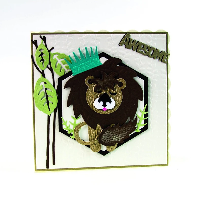 Мультфильм Лев высечки для изготовления открыток металлические трафареты