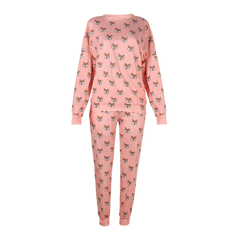 

Autumn and Winter 2020 New European and American Women's Printed Leisure Home Women's Long Sleeve Pants Set Om9520