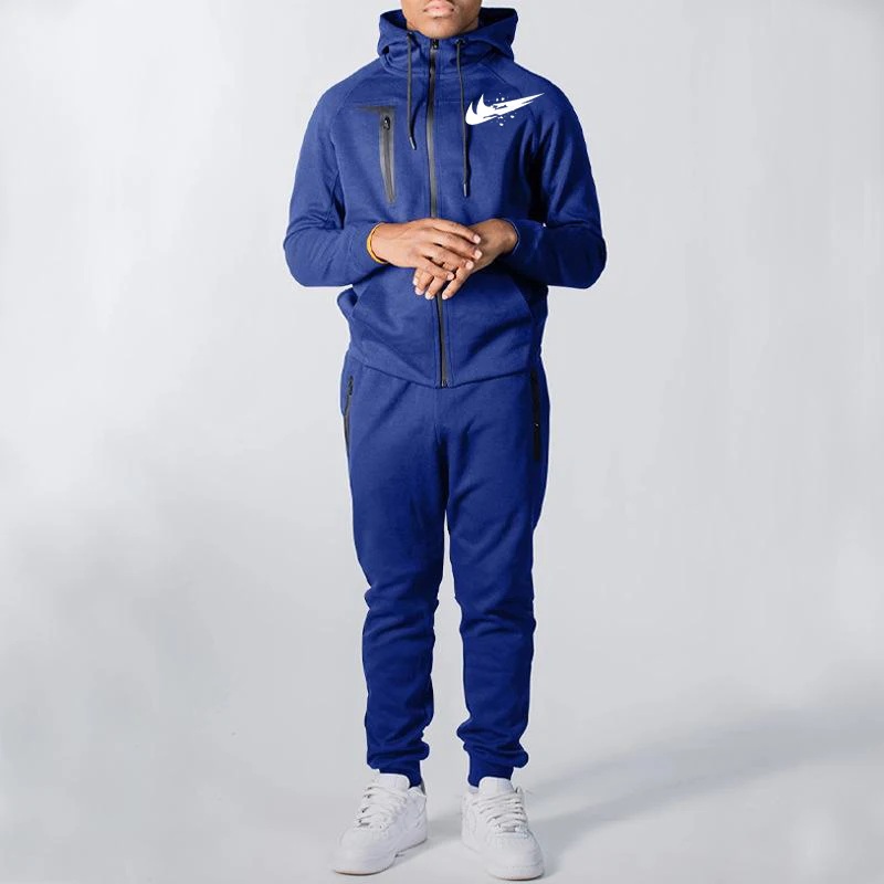 Велюровый спортивный костюм для мужчин флисовая толстовка с капюшоном хлопковый