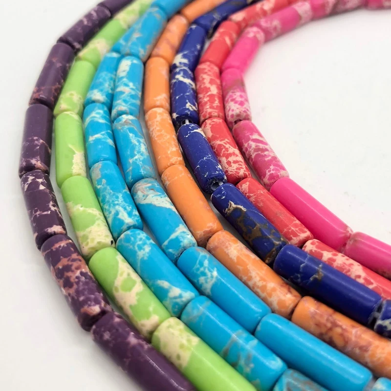 

4x13 мм, разноцветные императорские камни, цилиндрические бусины, естественное море, фотоэлемент используется для изготовления ювелирных изделий своими руками, браслетов