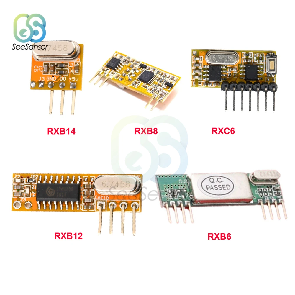 RXB6 RXB8 RXB12 RXB14 RXC6 433 МГц Супергетеродинный модуль РЧ-приемника для Arduino комплект «сделай сам» беспроводной пульт дистанционного управления