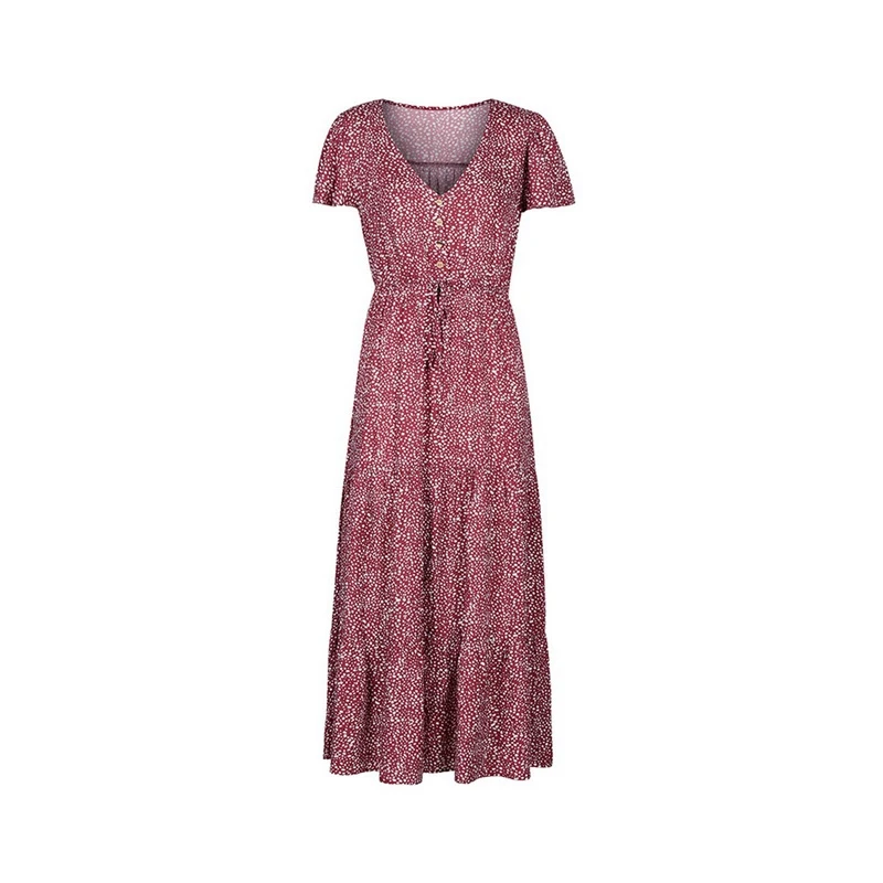 

Laamei Sexy Beach Summer Dress Sundresses Vintage Short Sleeve Bohemian Maxi Dress Robe Femme Boho Floral Long Dresses Vestido