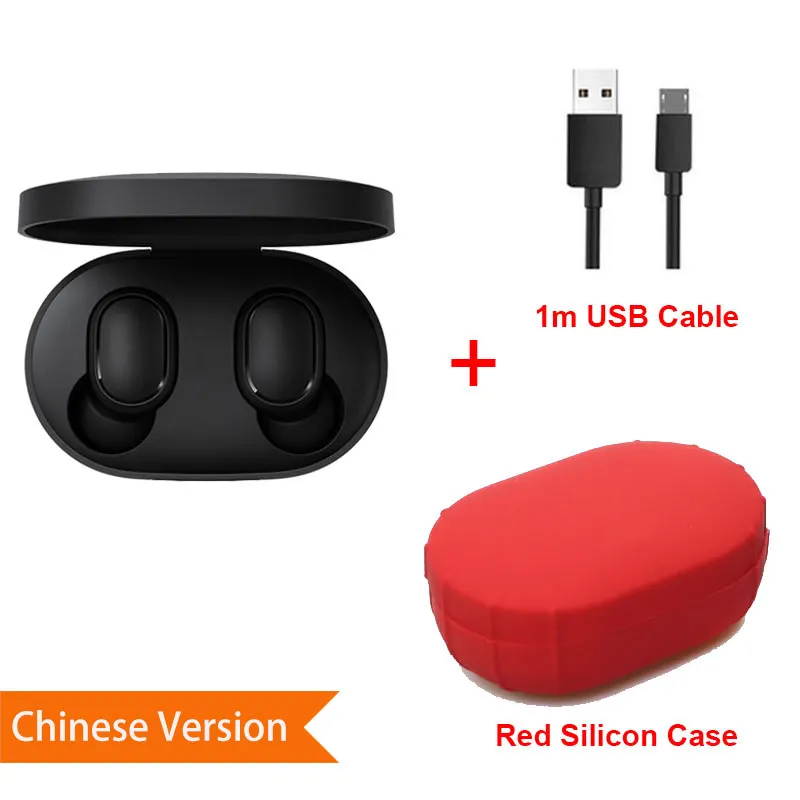 CN SiCase Red C Xiaomi Redmi Airdots наушники Bluetooth 5,0 Беспроводная гарнитура с шумоподавлением с микрофоном ушные крючки Наушники управление AI - Цвет: CN SiCase Red C