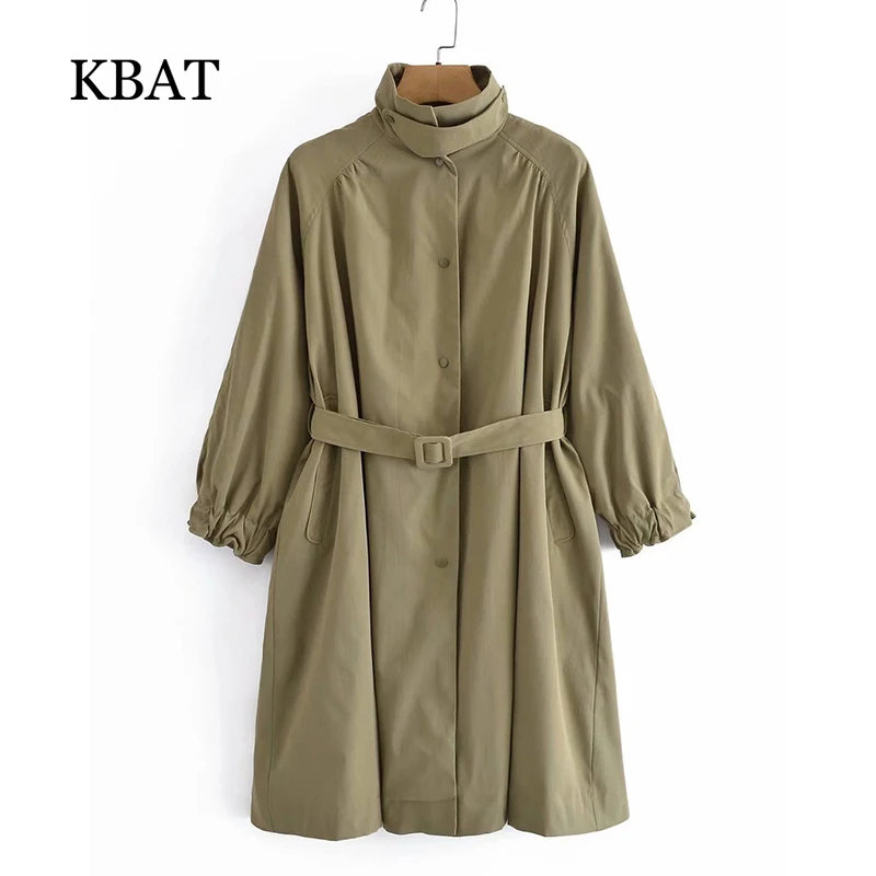

Длинный осенний тренчкот KBAT 2021, Женский однобортный Тонкий тренчкот, женская верхняя одежда, модная ветровка, куртка