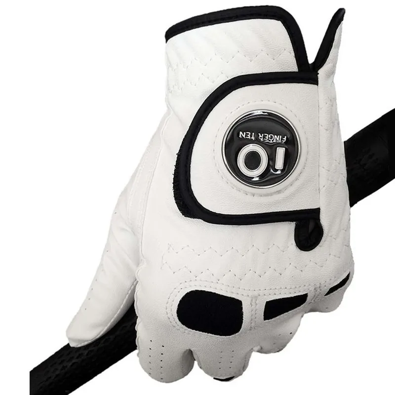 

3 Pcs Soft Comfortable Leather Mens Golf Glove Left Hand Right with Ball Marker Grip Size Small Medium ML Large XL