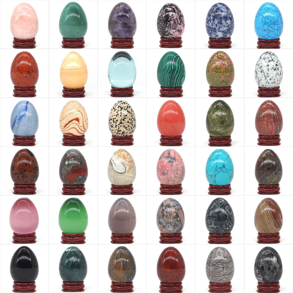 Натуральный драгоценный камень, Кристалл Рейки, 35x49 мм, исцеляющая энергия, кварц, домашний декор, камень для ручной игры, массажное яйцо, подставка