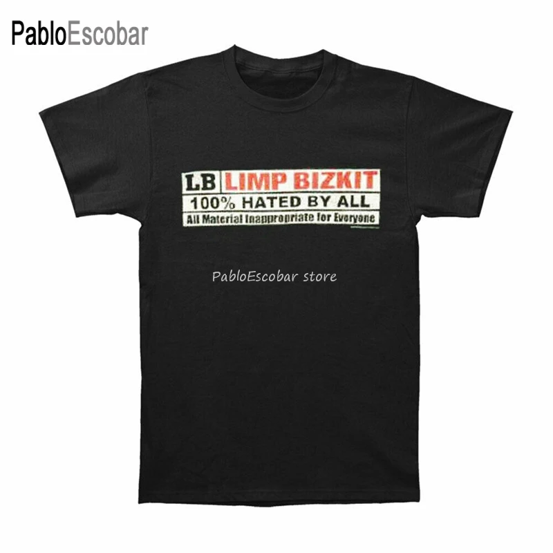 Мужская футболка Limp Bizkit с надписью Hated By All большая черная брендовая модная летняя