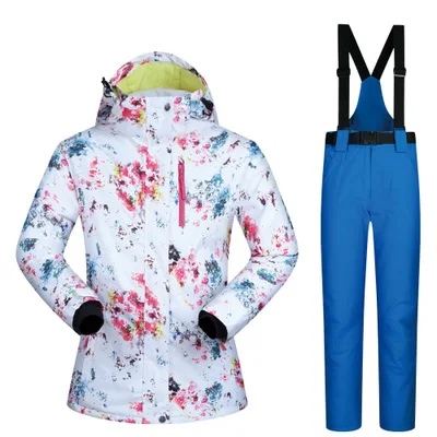 Color 6 MUTUSNOW женский лыжный костюм сноуборд куртка брюки ветрозащитный водонепроницаемый тепловой утолщаются женская зимняя одежда брючный костюм комплект - Цвет: Color 6