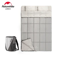 naturehike double sleeping bag cotton portable backpacking sleeping bags envelope splice camping sleeping bag with pillows