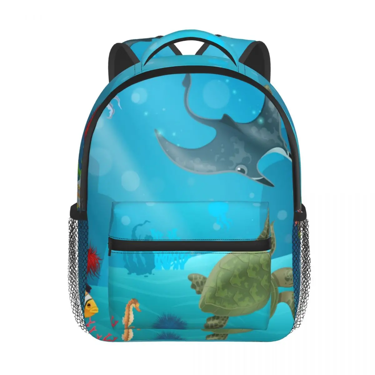 Underwater Cartoon Sea Animals And Plants Landscape Baby Backpack Kindergarten Schoolbag Kids Children School Bag