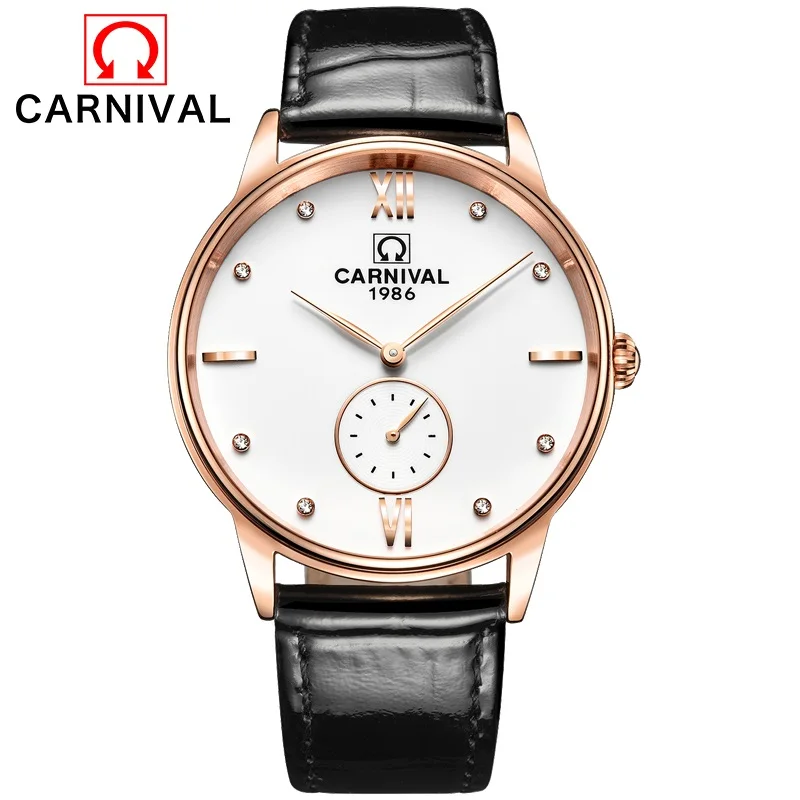 Швейцарский Карнавал мужские деловые японские Miyota Кварцевые часы с механизмом