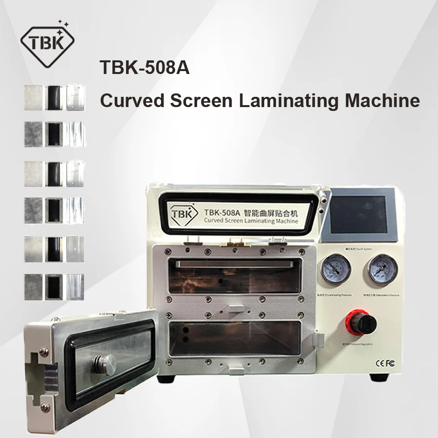 Новая TBK-508A машина для ламинирования и снятия пузырьков с изогнутым экраном машина для ламинирования ЖК-краев для samsung iPhone iPad с пресс-форм
