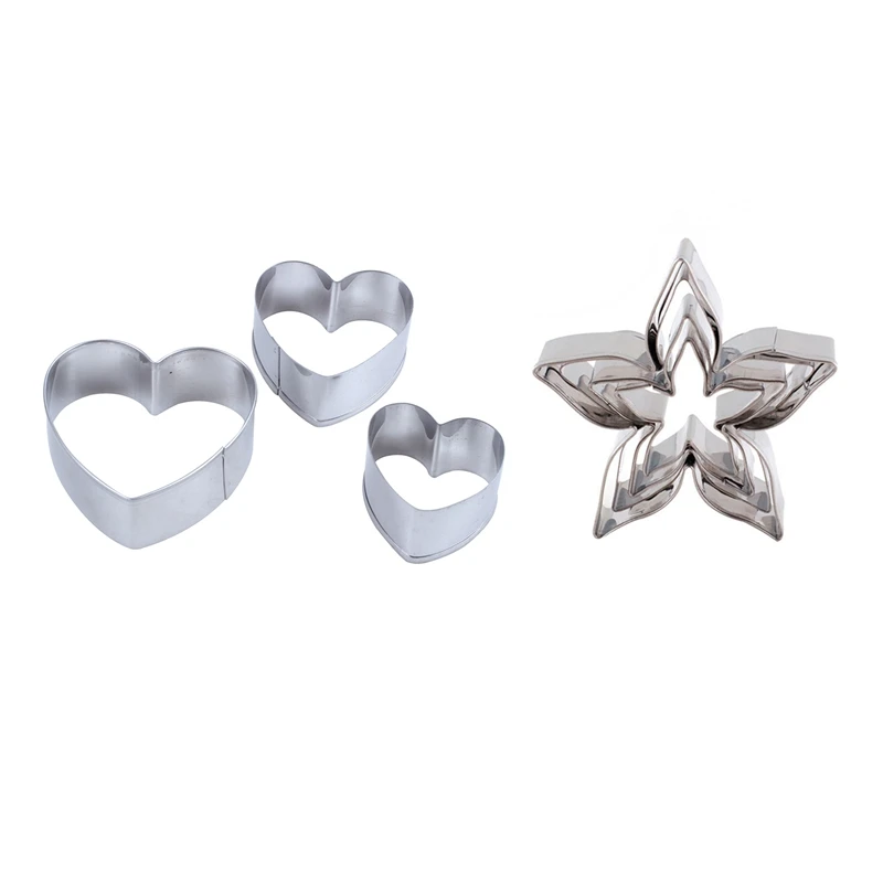 7 шт. резаки для печенья: 3 вырезы в форме сердца/кусачки печенья сердца и 4 розы Calyx