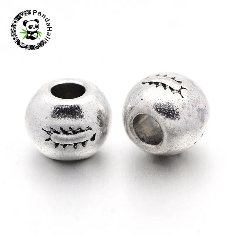 

pandahall 1000pcs Tibetan Silver Round Beads for Jewelry Bracelet Nceklace Making Antique Silver Color about 7mm Hole: 3mm