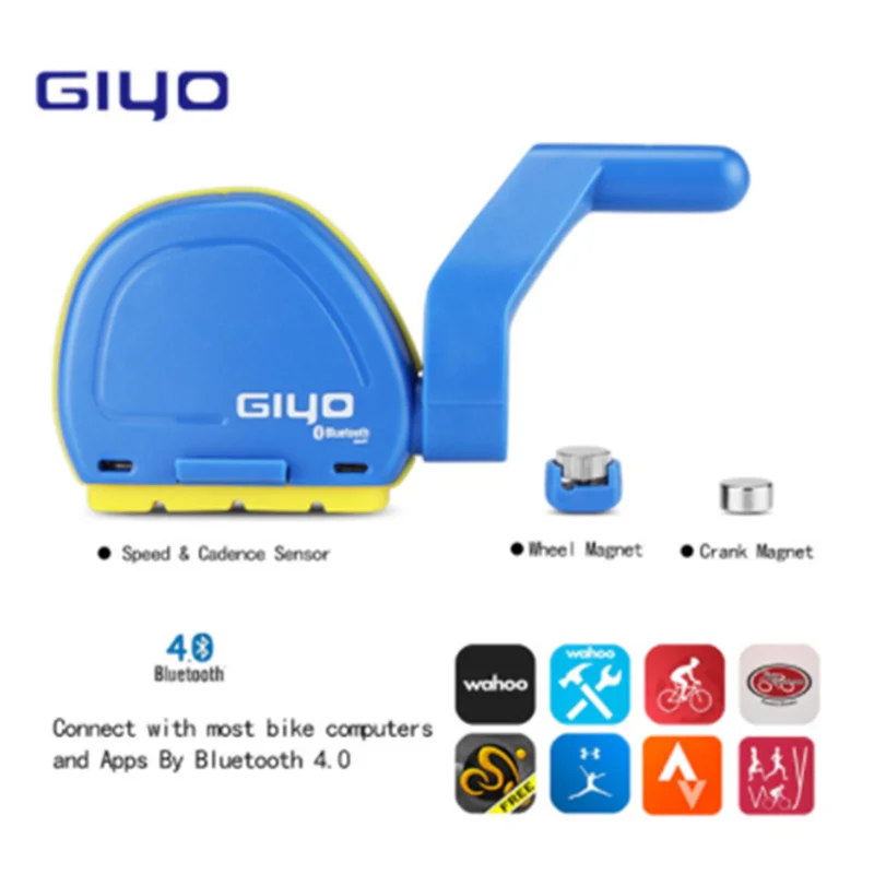Blue Combo Sensor GIYO M40 компьютерный беспроводной Bluetooth 4,0 велосипедный компьютер держатель велосипедный измеритель скорости/датчик Каденции с Маген HRM - Цвет: Blue Combo Sensor