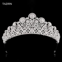 western tiaras and crown cubic zirconia princess hair jewelry wedding bridal cz party headpieces zircon quinceanera headband