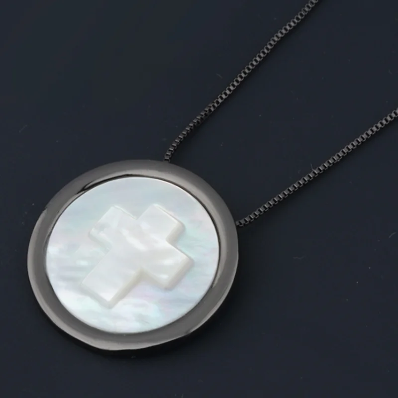 Ожерелье женское из натурального жемчуга с крестом Иисуса перламутра 5 шт./лот |