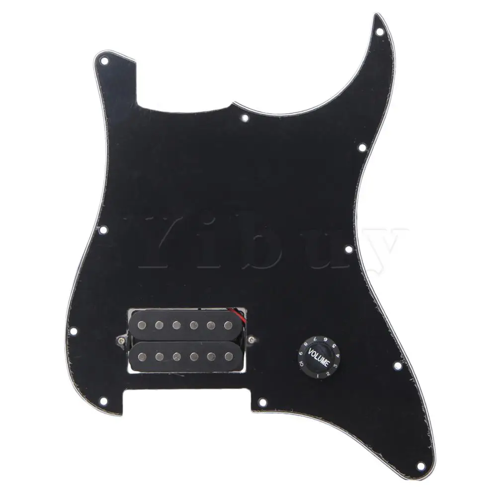 Yibuy Черный Предварительно проводной Штамп 1 Humbucker для электрогитары|prewired pickguard|for