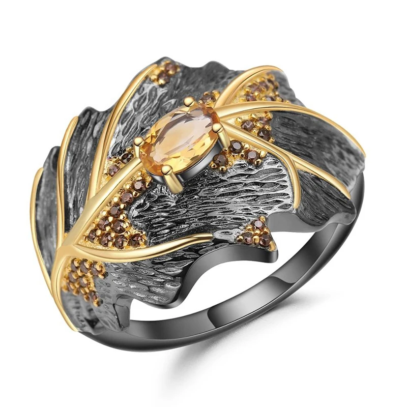 

Citrine Custom Ring Silver 925 Engagement Ring 210331-41
