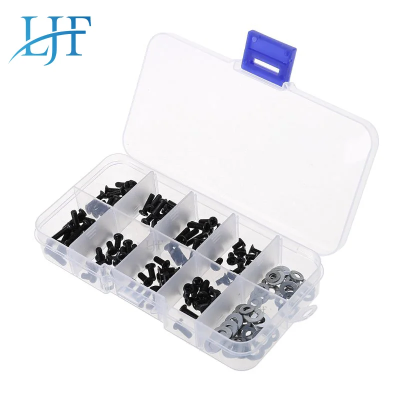 

LJF Screws Box Set for 1/10 HSP Tamiya HPI Kyosho D90 SRC10 Remote Control RC Car Parts include 180pcs L11