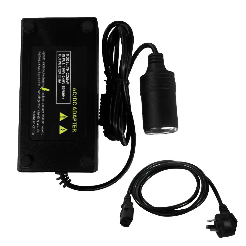 Home Power Converter 220V Input 12V Output Car Cigarette Lighter Socket Vacuum Cleaner Refrigerator Adapter | Автомобили и