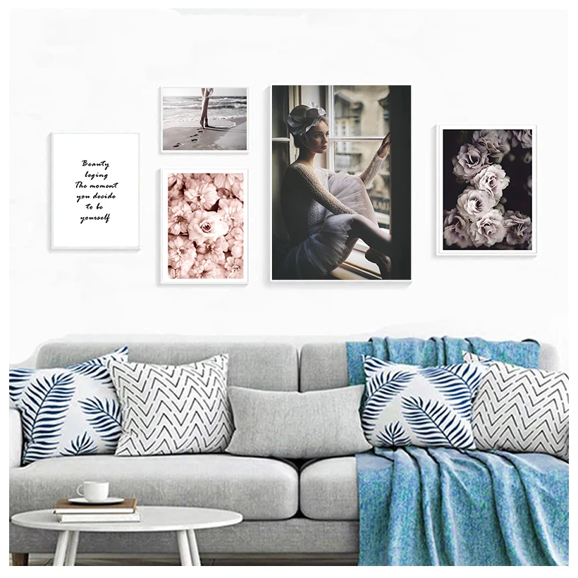 

Картина на холсте с розовыми пионами и цветочным принтом для девочек, настенный постер с принтом для интерьера гостиной, домашний декор без ...