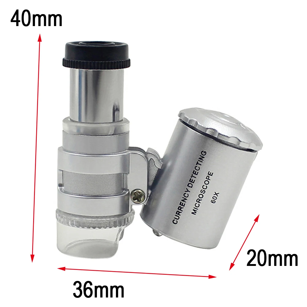 

Tool 60X Handheld Jewelry Portable Wide Use Led Accessories Money Detect Mini Magnifying Glass