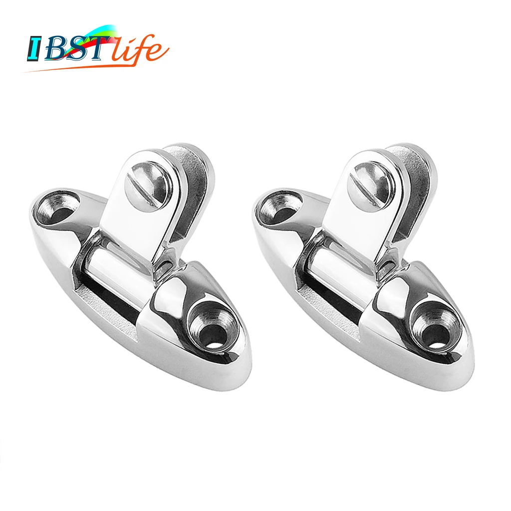 

2PCS Universal fit Stainless Steel 316 Boat Bimini Top Mount Swivel Deck Hinge With Rubber Pad Marine Yacht Hardware