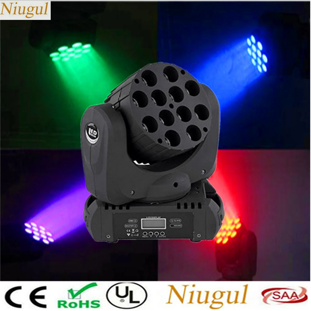 

12x12W RGBW 4in1 Beam LED Moving Head Light DMX512 LED Wash Linear Beam With Excellent Pragrams LED Spot DJ Stage Effect Lights