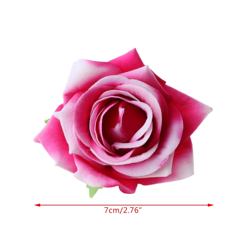Women Velvet Cloth Rose Hair Clip Simulation Artificial Flower Corsage Brooch Pin Wedding Party Flamenco Dancer Accessories | Красота и