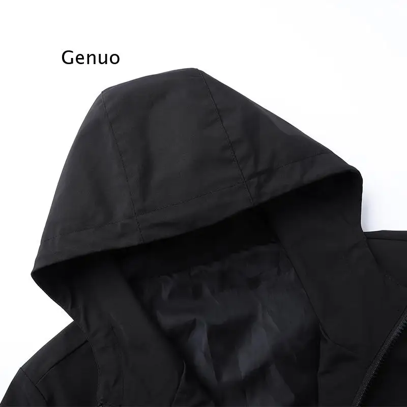 Ветровка мужская с капюшоном куртка на молнии много карманов повседневная