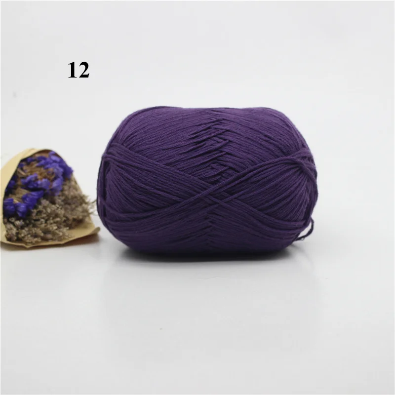 1pc 12 1 шт. пряжа хлопок Хлопок Вязание Пряжа для Вязания Пряжи для Вязания Мягкие Плавные Естественные Анти-Пиллинг 20 Цветов - Цвет: 1pc 12