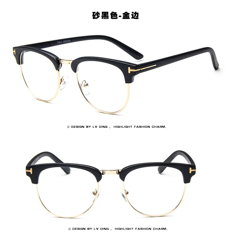 Tom ford TF Солнцезащитные очки Мужские круглые компьютерные очки высокого качества oculos de sol masculino - Lenses Color: balck-gold