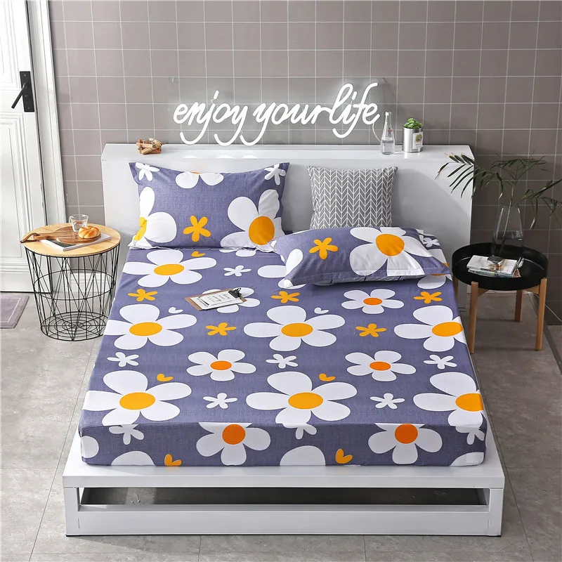 Простыня для кровати с красочным принтом эластичная резинка наволочки