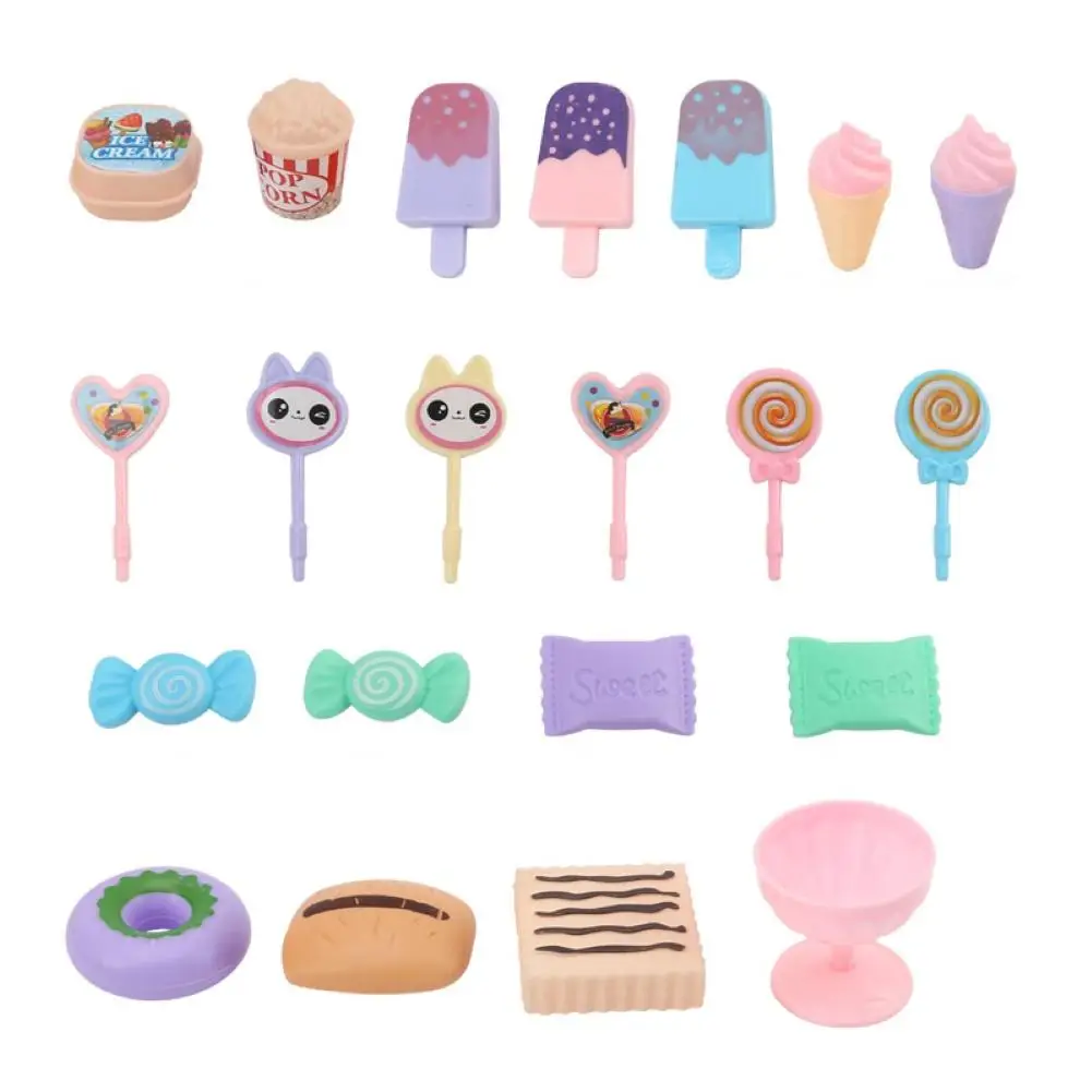 

21Pcs Kid Simulation Lollipop Donut Ice Cream Dessert Model Pretend Play Toy Set