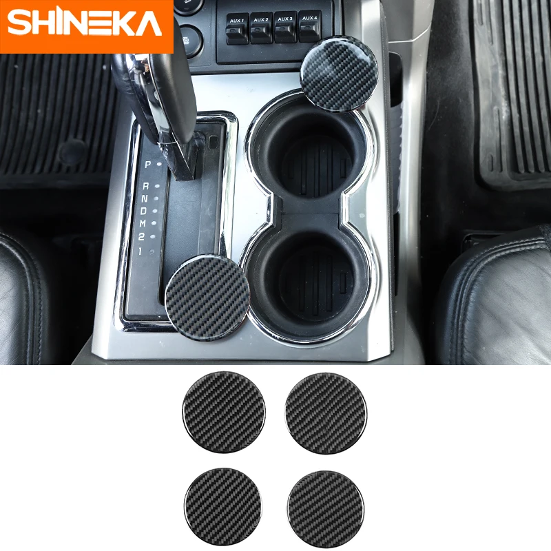 

SHINEKA Carbon Fiber Slot Pads Cup Mats For Ford F150 2009-2014 4-door Raptor 2013 2014 Accessories