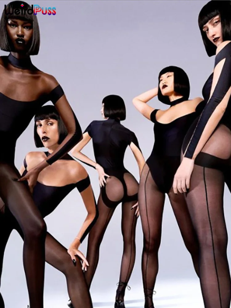 Необычные женские сетчатые штаны в стиле пэчворк прозрачные однотонные