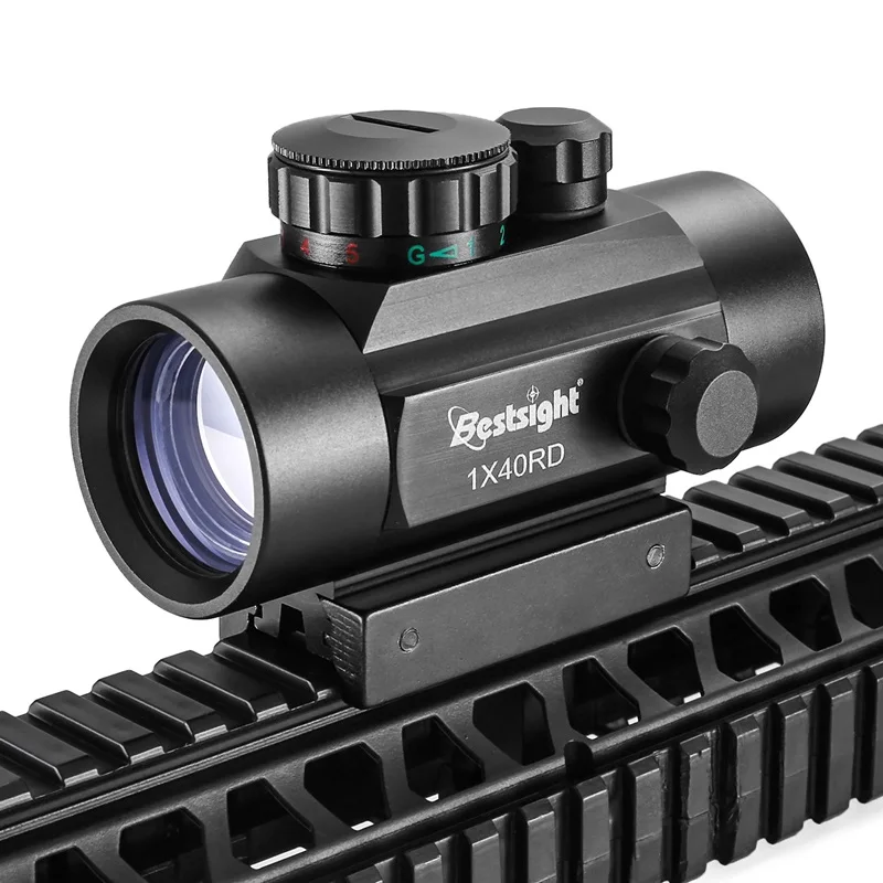 Оптический прицел 1X40 с красной и зеленой точкой дальномер подсветкой охотничий