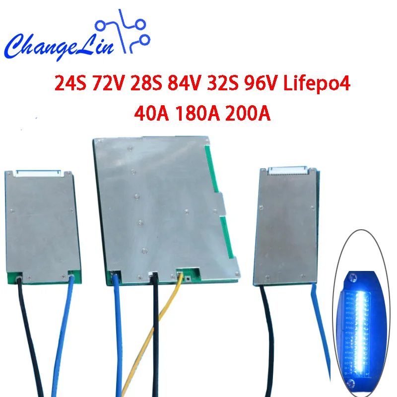 24S 72V 28S 84V 32S 96V Lifepo4 литий-железо-фосфатная плата защиты батареи BMS пакет 40A 180A 200A с