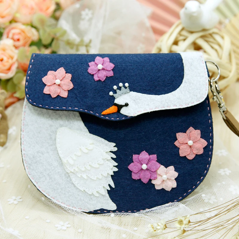 Сумки ручной работы из войлока в виде лебедя женская сумка на плечо украшения для