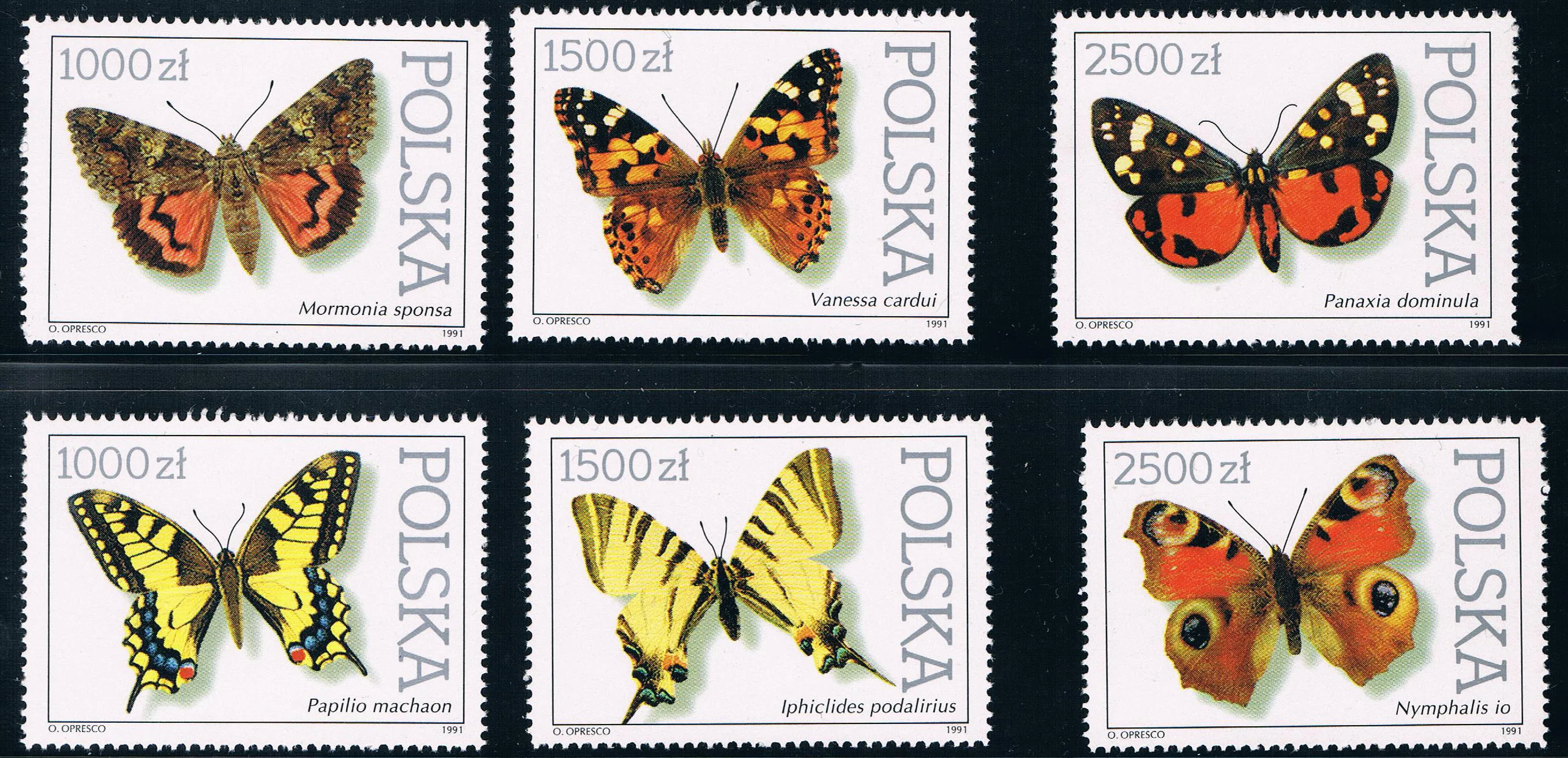

6 шт./компл. Новый Почтовый штамп Польши 1991 печати с бабочками MNH