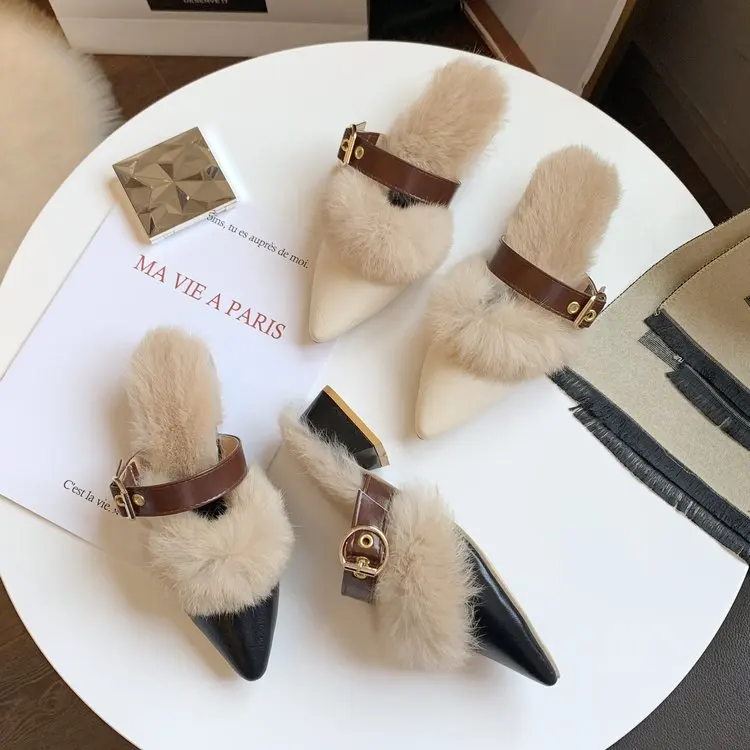 2019 г. Женские туфли из флока на платформе и тонком каблуке с закрытым носком