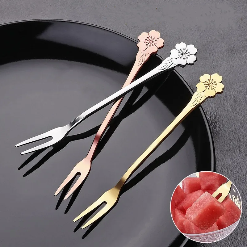 Вилка для фруктов в форме цветка из нержавеющей стали|Вилки| |